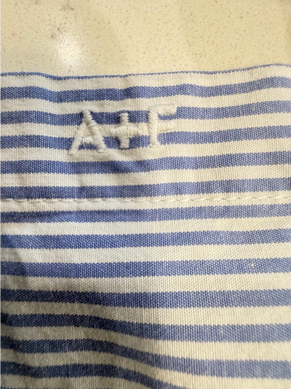 Abercrombie & Fitch Blue and White Striped Shirt - Picture 4 of 10